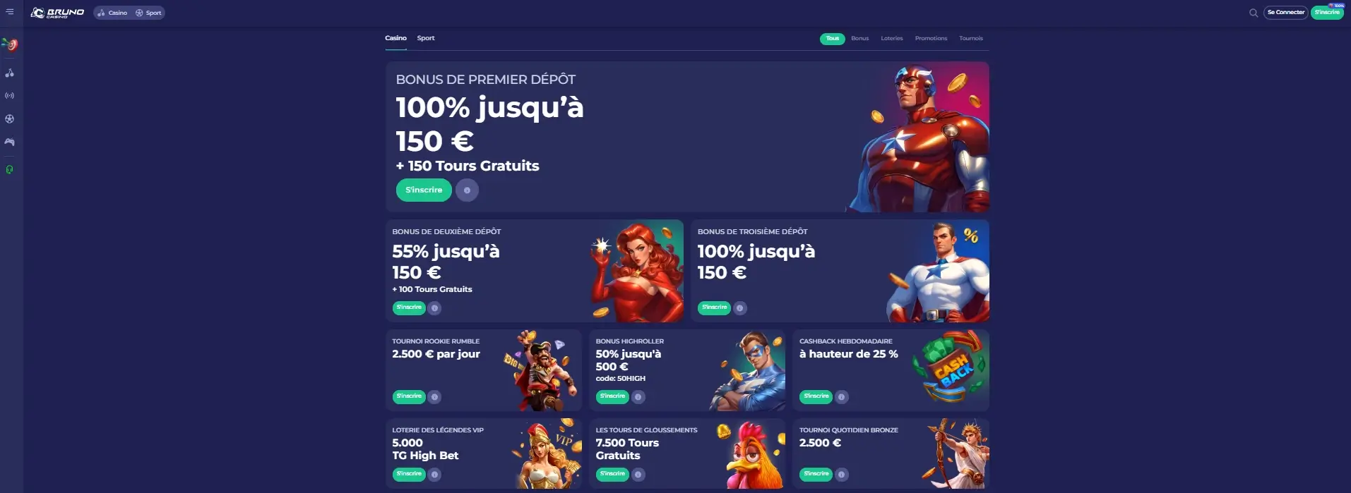 Bruno casino code promo Bruno casino code bonus