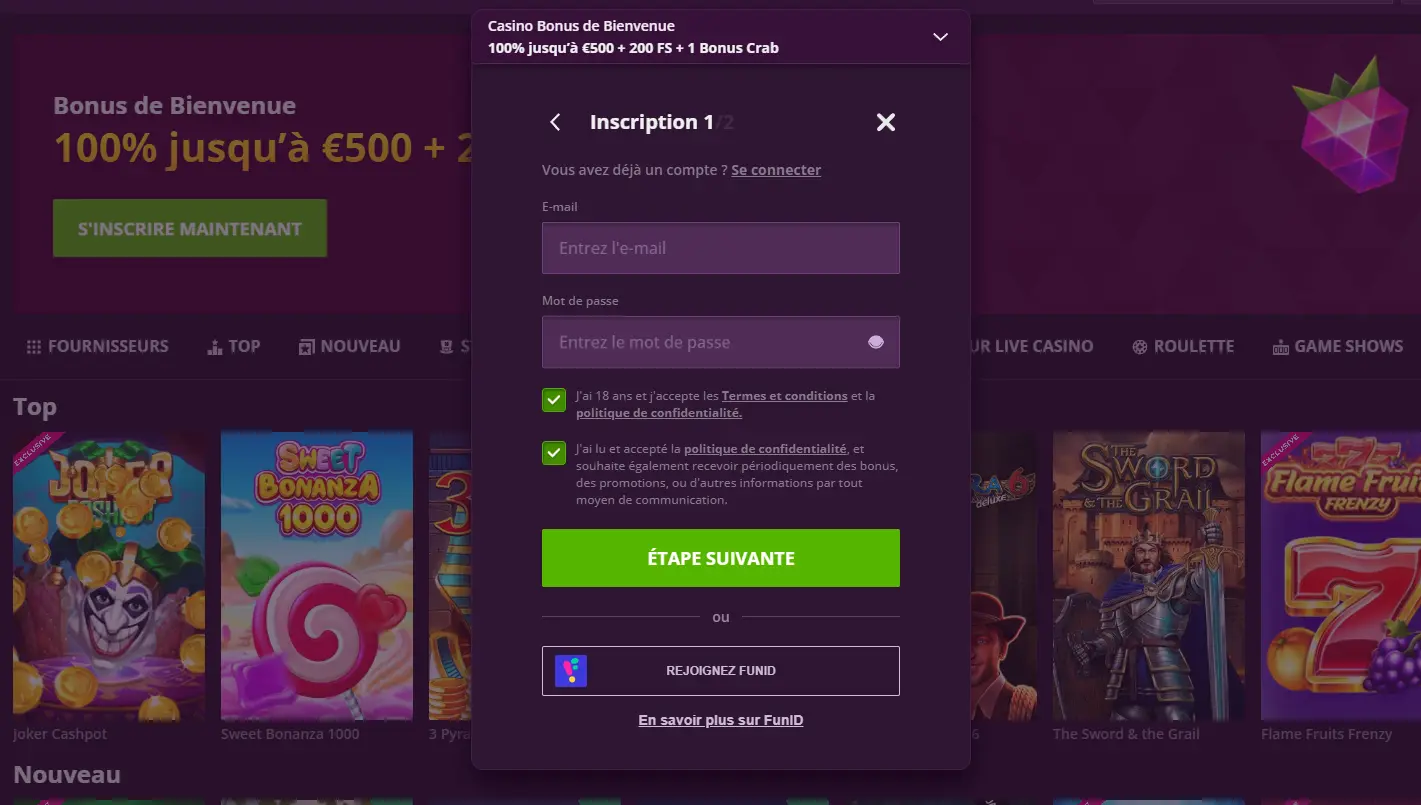 Inscription et connexion au casino Malina en ligne Inscription et connexion au casino Malina