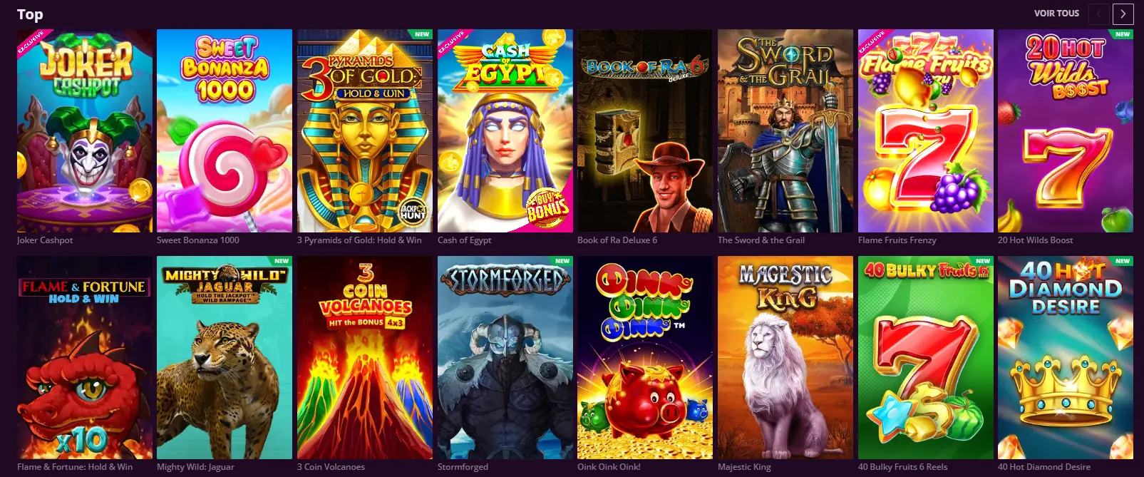 Jeux et paris au casino Malina en ligne Jeux et paris au casino Malina