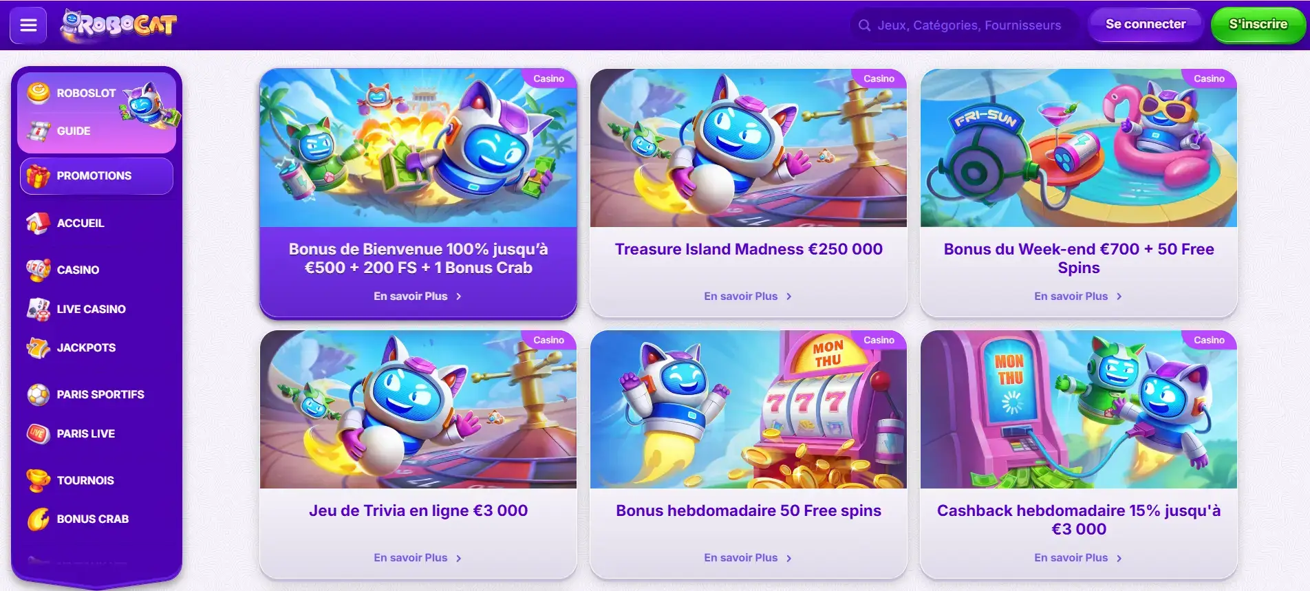 Les bonus et promotions chez Robocat online casino Les bonus et promotions chez Robocat casino