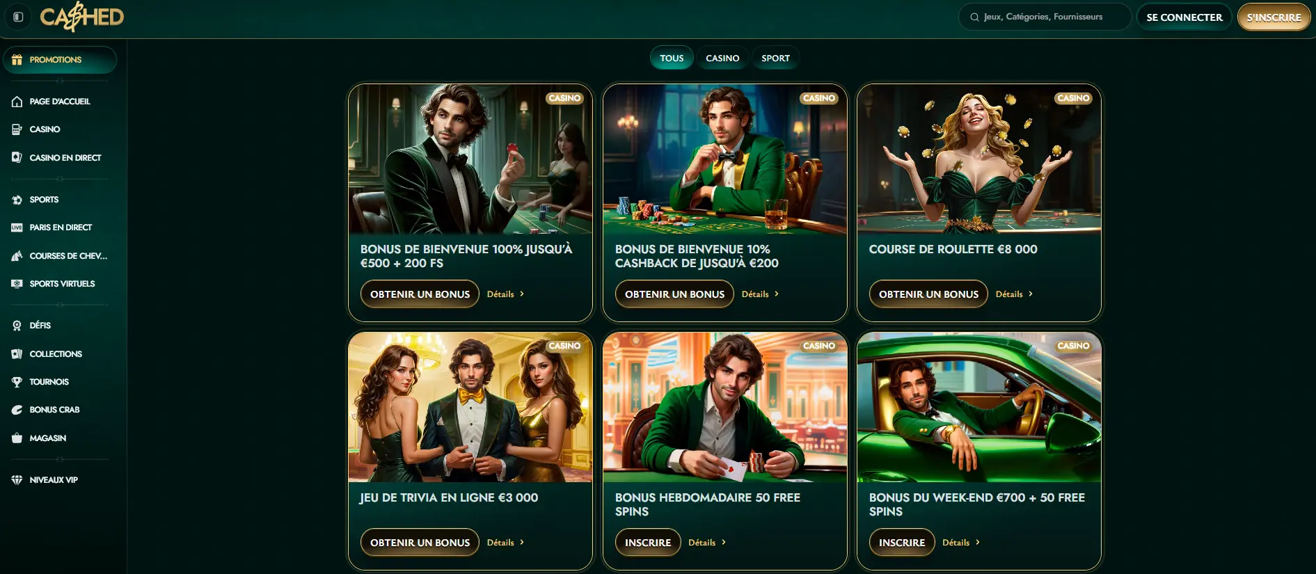 Les bonus au casino Cashed casino Les bonus au casino Cashed